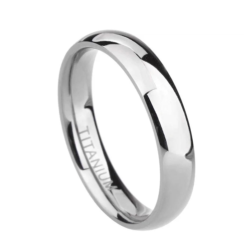 Titanium Classic Band Ring | Men & Women | Black & Silver | 2-8mm Width