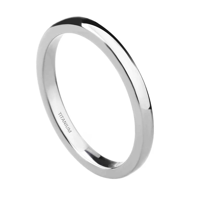 Titanium Classic Band Ring | Men & Women | Black & Silver | 2-8mm Width