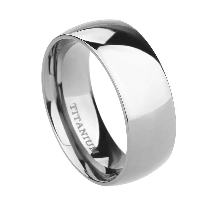 Titanium Classic Band Ring | Men & Women | Black & Silver | 2-8mm Width