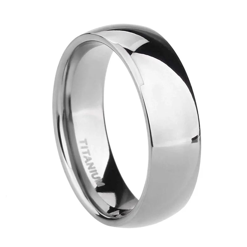 Titanium Classic Band Ring | Men & Women | Black & Silver | 2-8mm Width