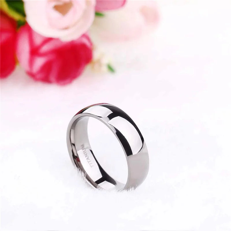 Titanium Classic Band Ring | Men & Women | Black & Silver | 2-8mm Width