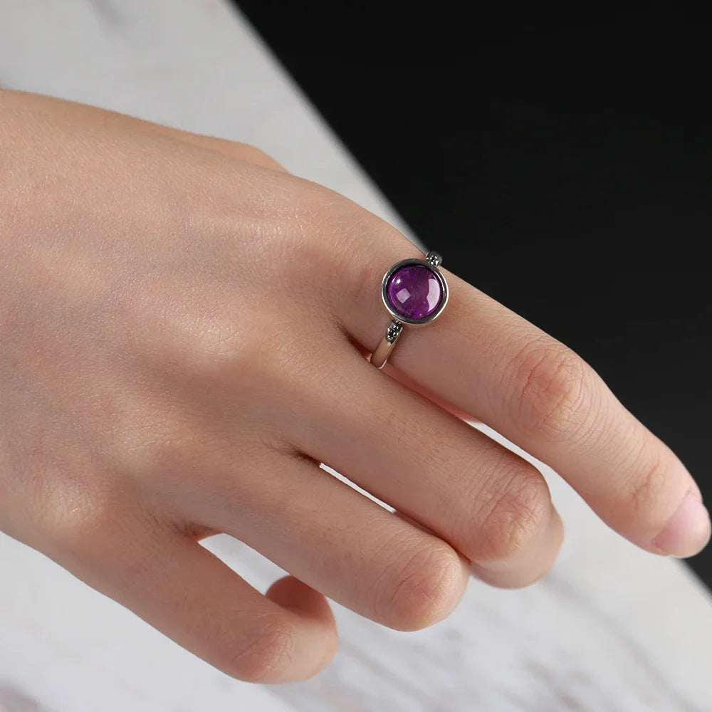 Anello Ametista Naturale | Argento 925 | Gioiello Vintage Luxury
