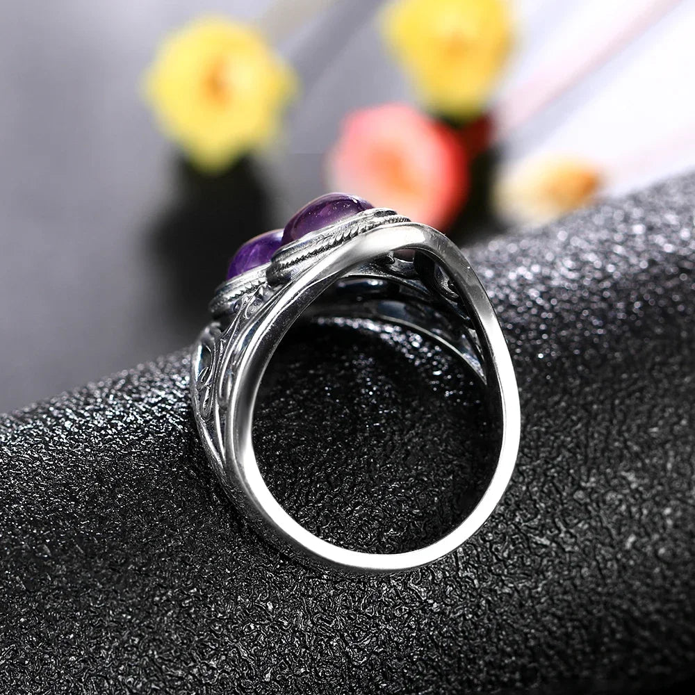 Anello Ametista Naturale | Argento 925 | Gioiello Vintage Luxury