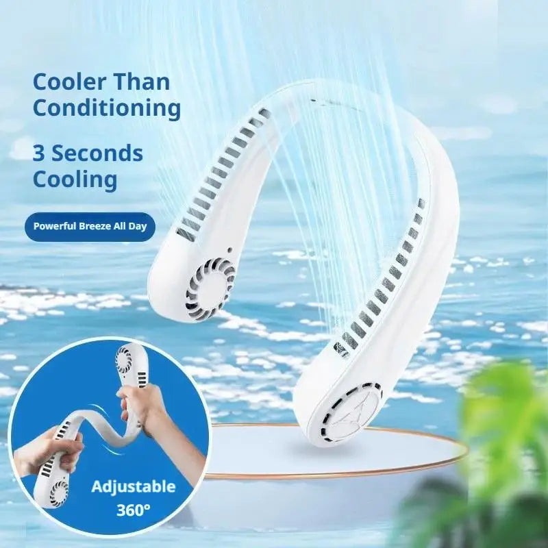 Ventilatore da Collo Bladeless Portatile – Ricarica USB | Cooling 360°
