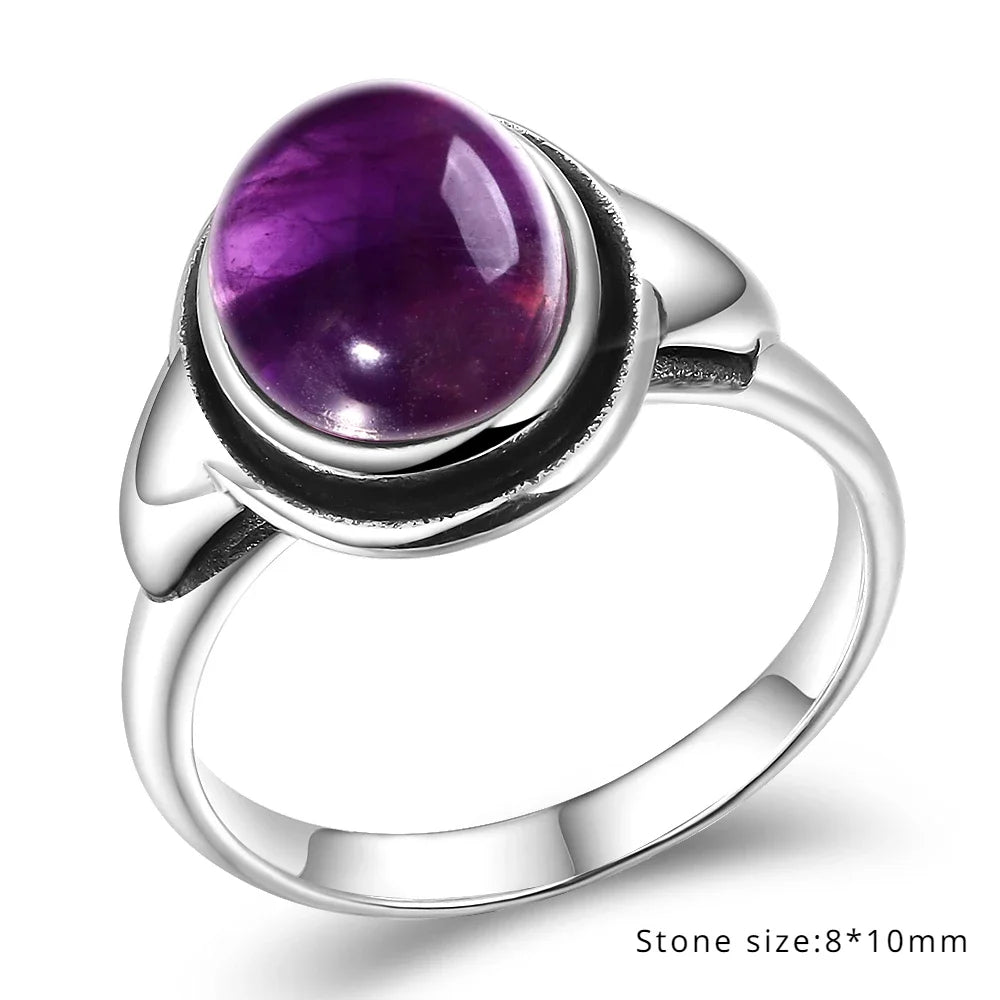 Anello Ametista Naturale | Argento 925 | Gioiello Vintage Luxury