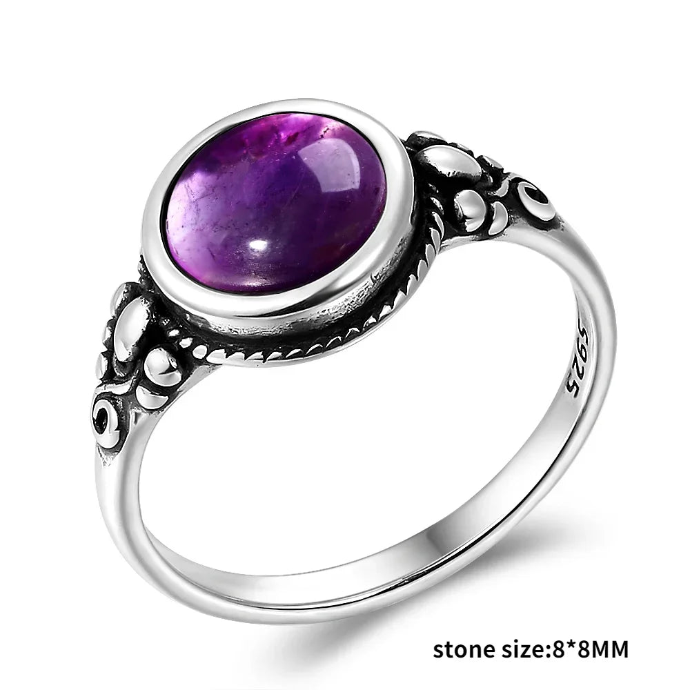 Anello Ametista Naturale | Argento 925 | Gioiello Vintage Luxury