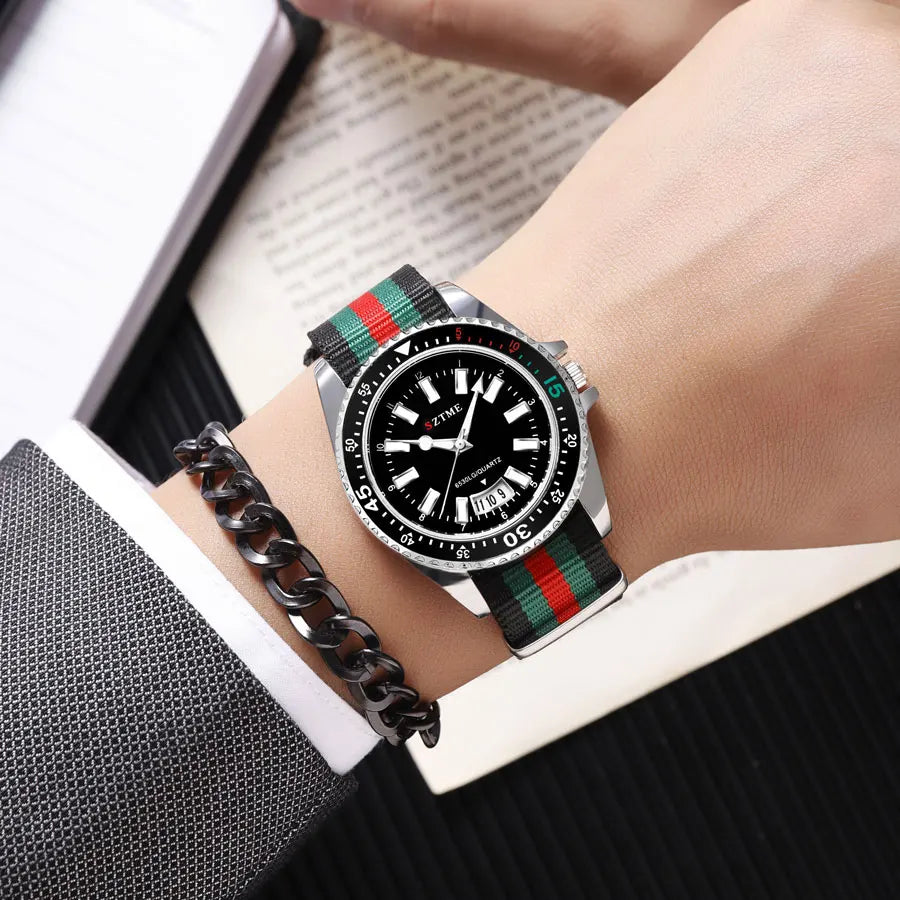 Orologio Quarzo Uomo/Donna – Cinturino Nylon con Calendario