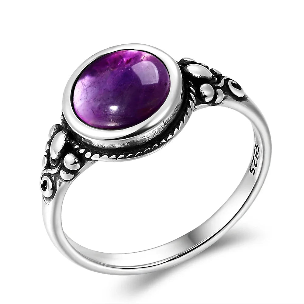 Anello Ametista Naturale | Argento 925 | Gioiello Vintage Luxury