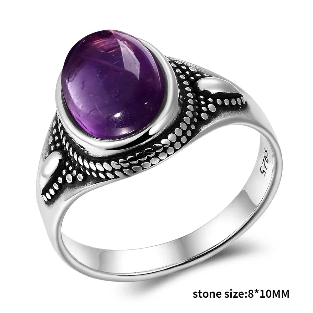 Anello Ametista Naturale | Argento 925 | Gioiello Vintage Luxury