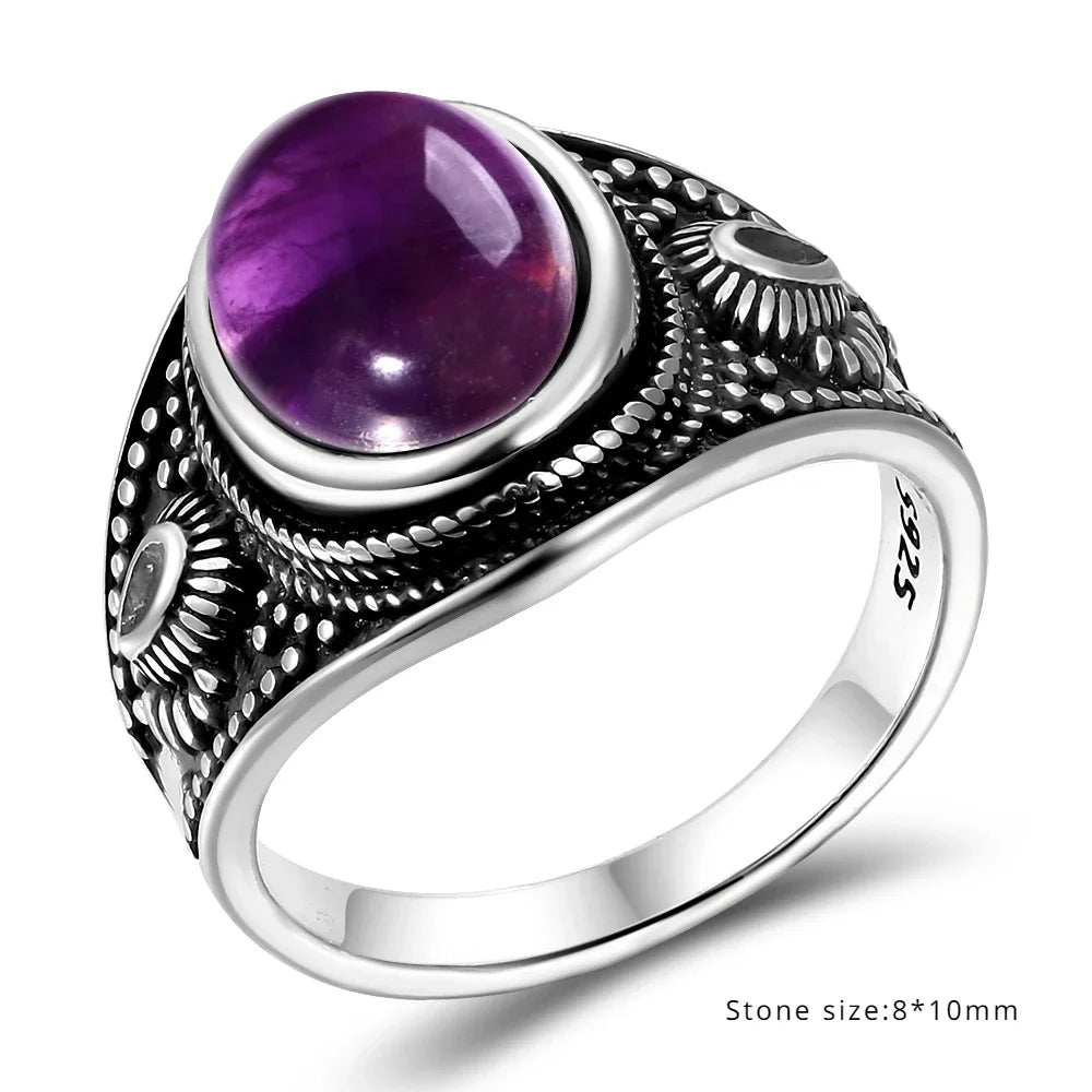 Anello Ametista Naturale | Argento 925 | Gioiello Vintage Luxury