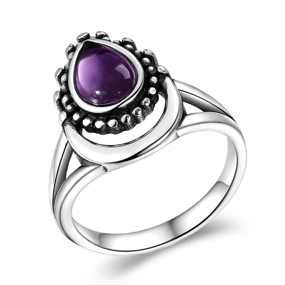Anello Ametista Naturale | Argento 925 | Gioiello Vintage Luxury