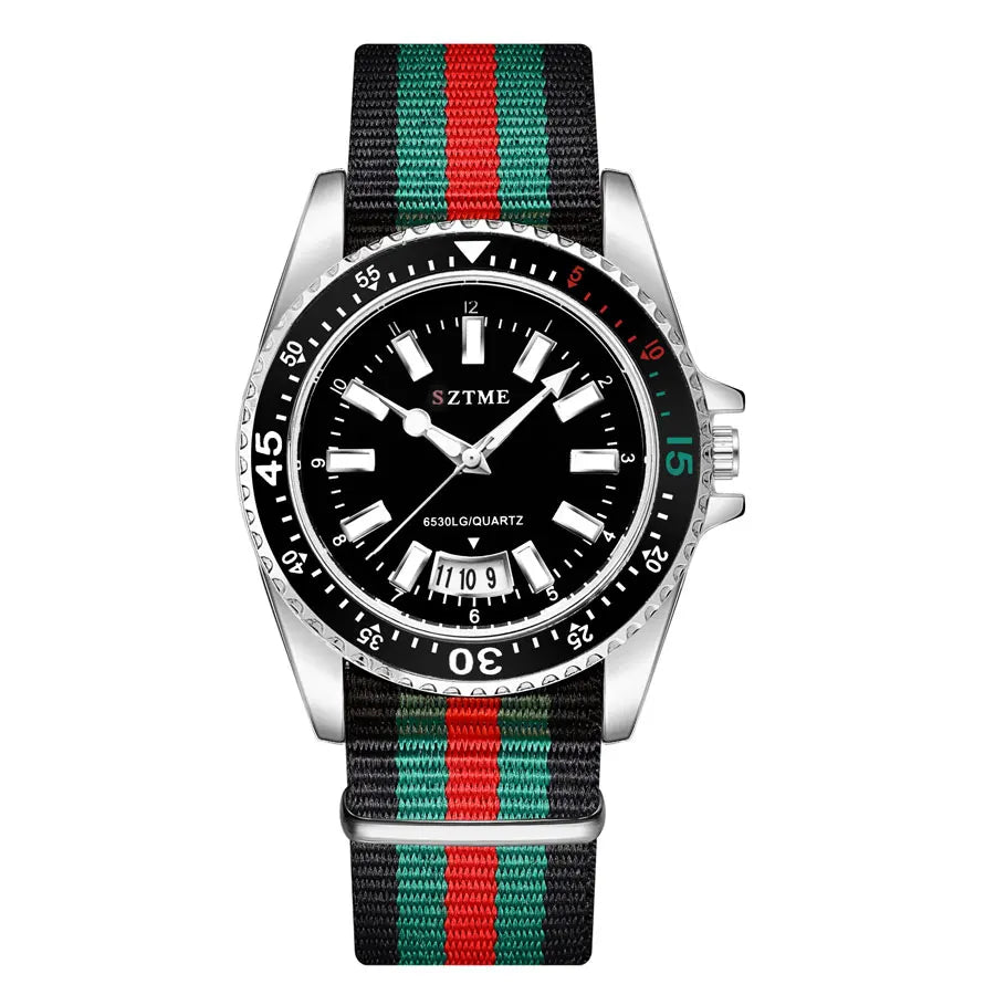 Orologio Quarzo Uomo/Donna – Cinturino Nylon con Calendario