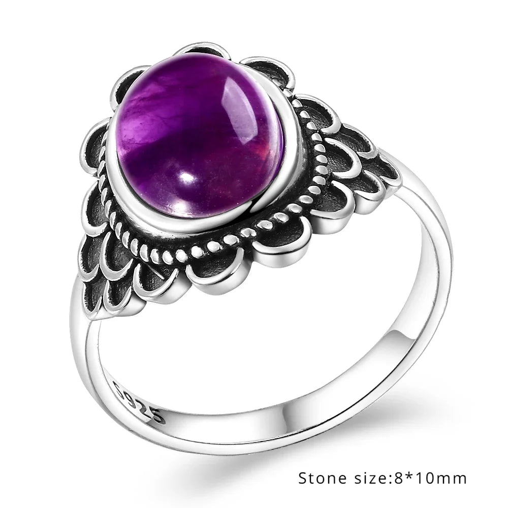 Anello Ametista Naturale | Argento 925 | Gioiello Vintage Luxury