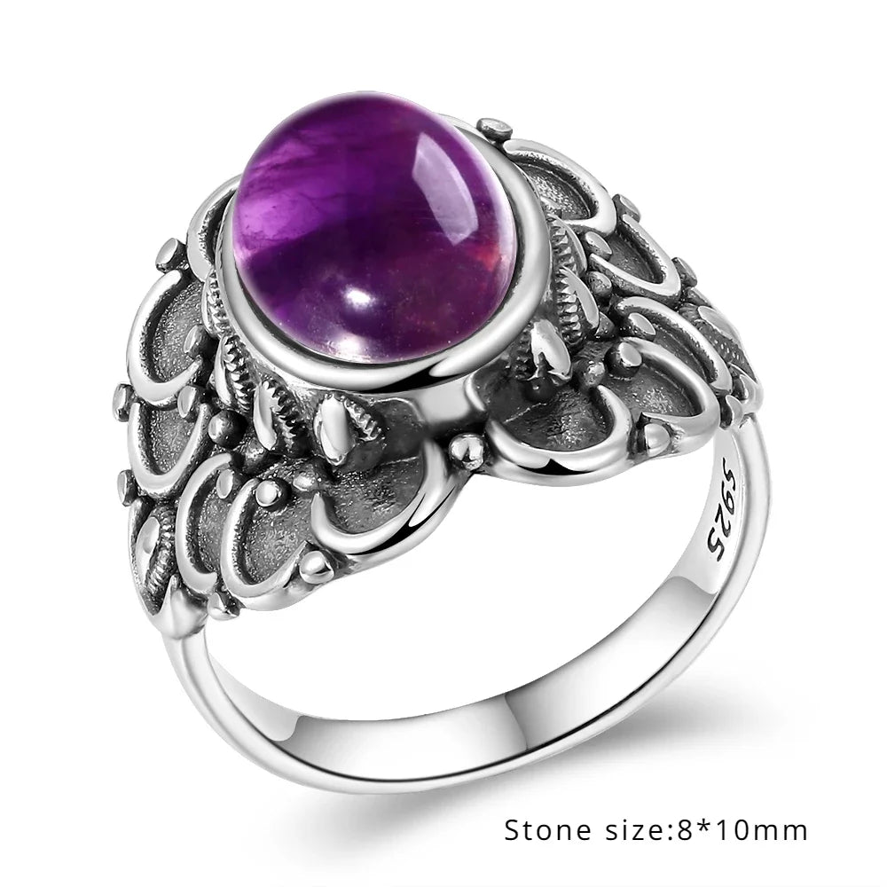 Anello Ametista Naturale | Argento 925 | Gioiello Vintage Luxury
