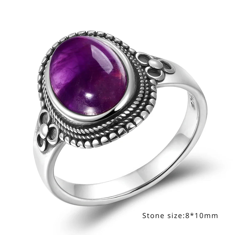 Anello Ametista Naturale | Argento 925 | Gioiello Vintage Luxury