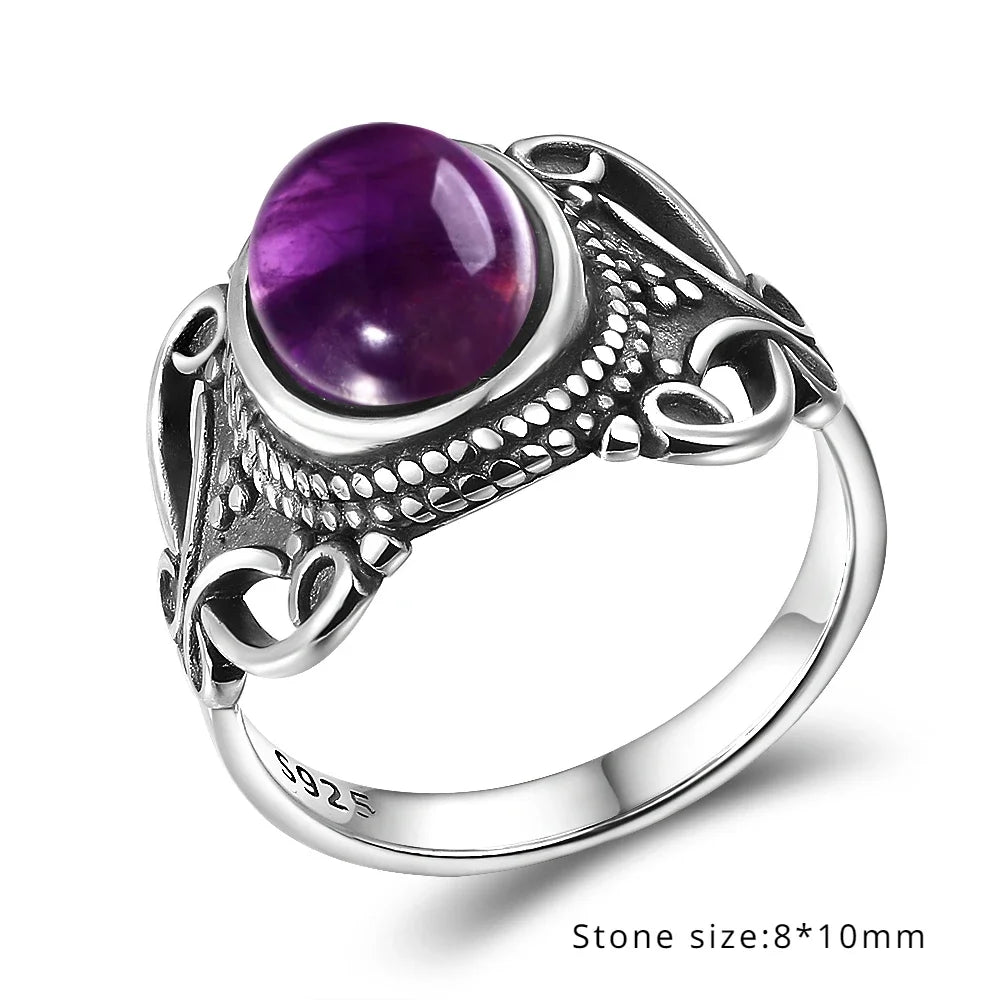 Anello Ametista Naturale | Argento 925 | Gioiello Vintage Luxury