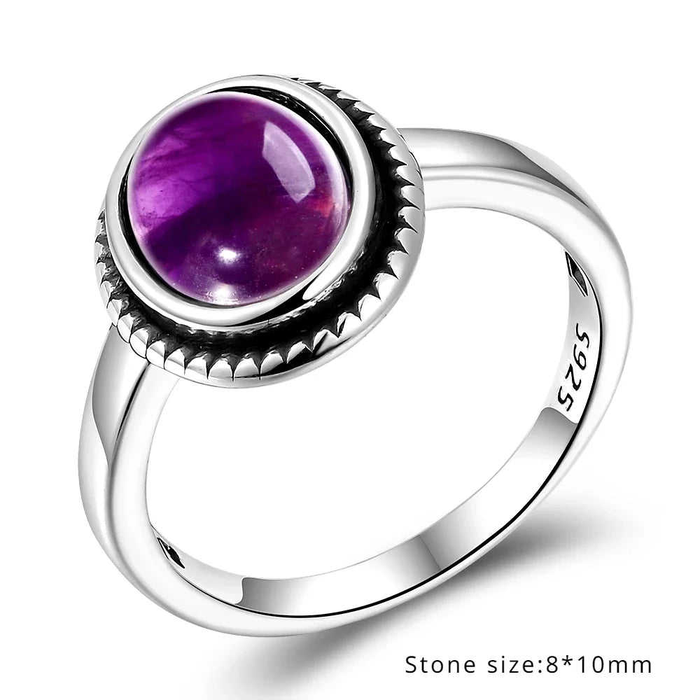Anello Ametista Naturale | Argento 925 | Gioiello Vintage Luxury