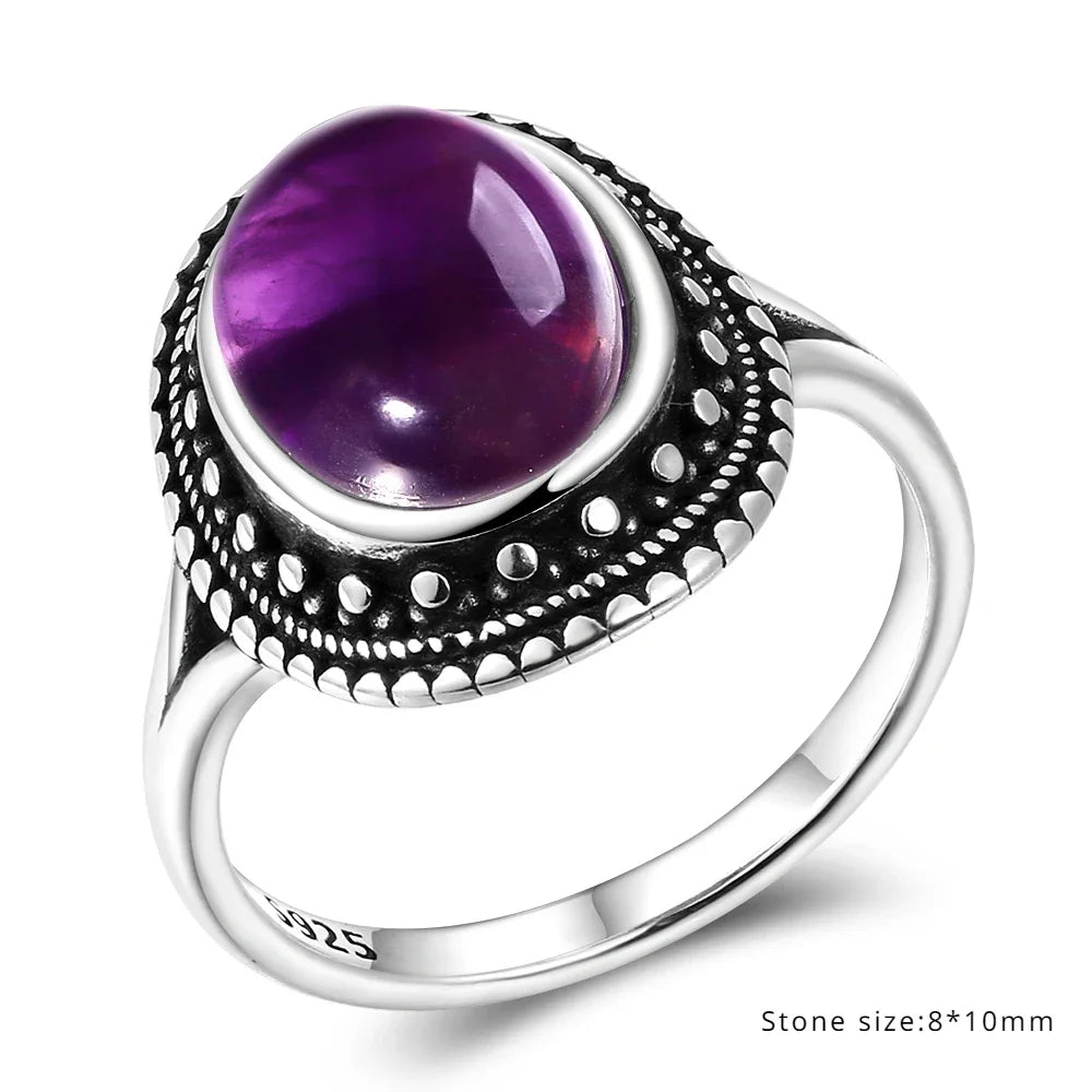 Anello Ametista Naturale | Argento 925 | Gioiello Vintage Luxury