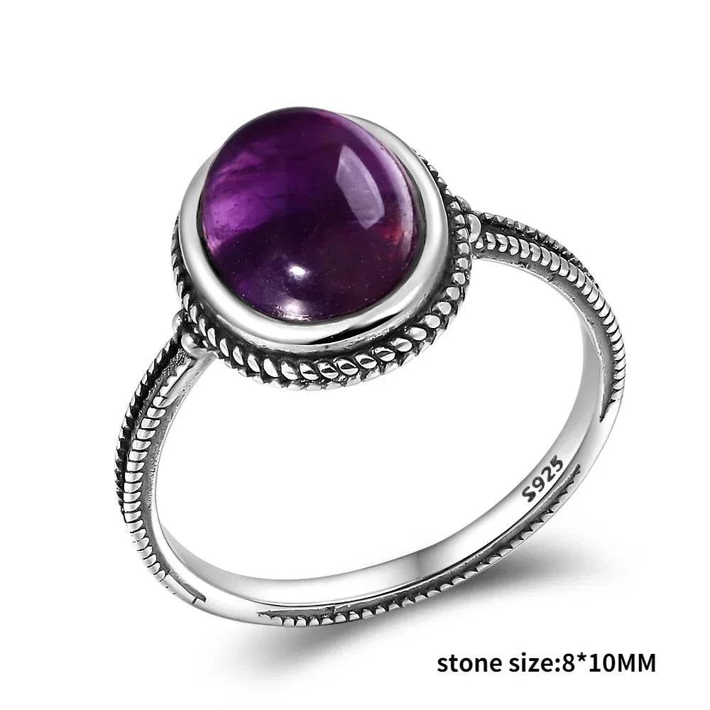 Anello Ametista Naturale | Argento 925 | Gioiello Vintage Luxury