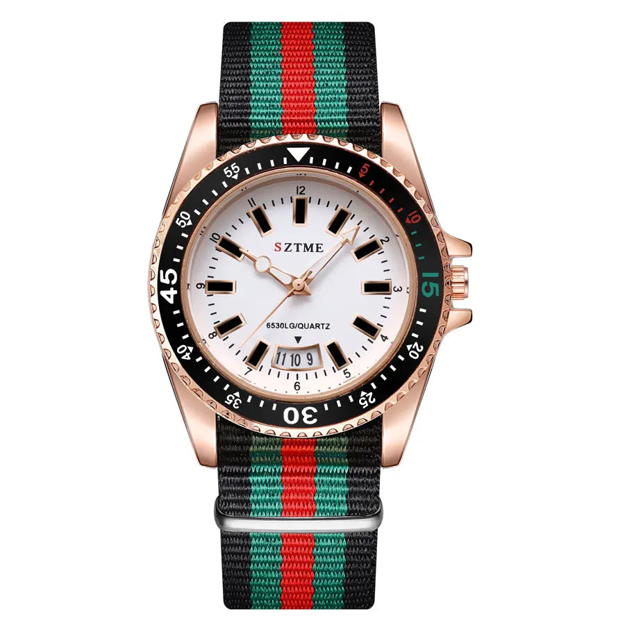 Orologio Quarzo Uomo/Donna – Cinturino Nylon con Calendario