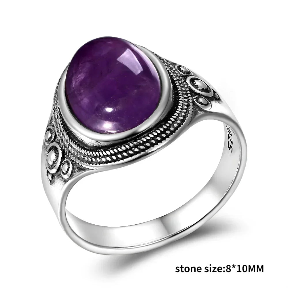 Anello Ametista Naturale | Argento 925 | Gioiello Vintage Luxury