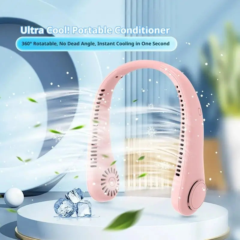 Ventilatore da Collo Bladeless Portatile – Ricarica USB | Cooling 360°