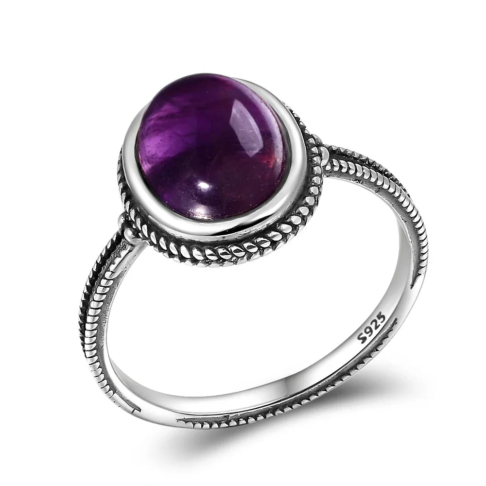 Anello Ametista Naturale | Argento 925 | Gioiello Vintage Luxury