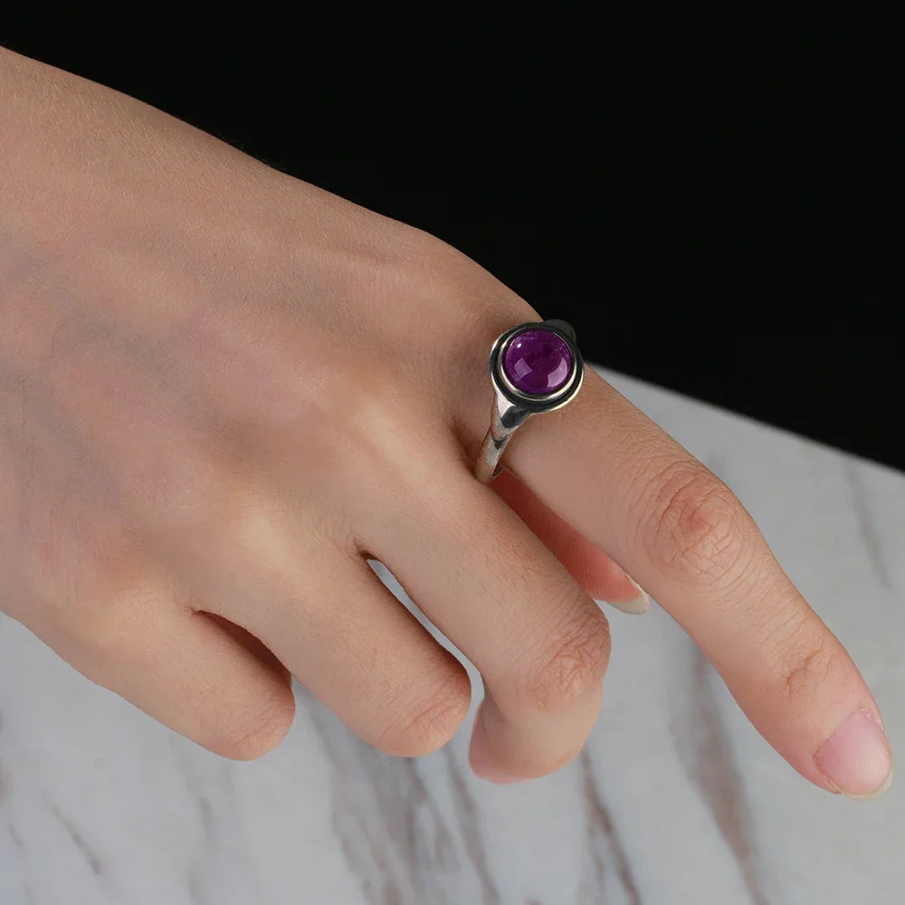 Anello Ametista Naturale | Argento 925 | Gioiello Vintage Luxury