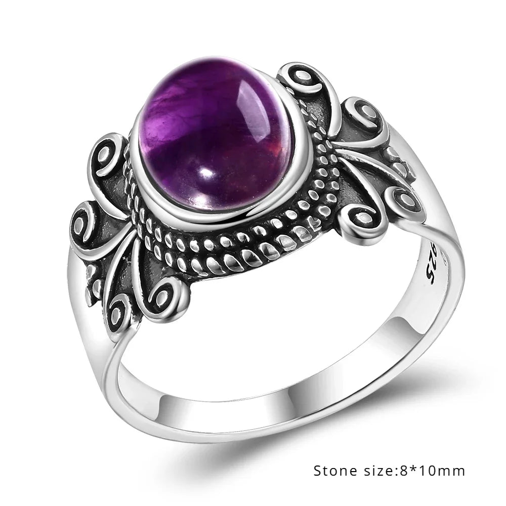 Anello Ametista Naturale | Argento 925 | Gioiello Vintage Luxury
