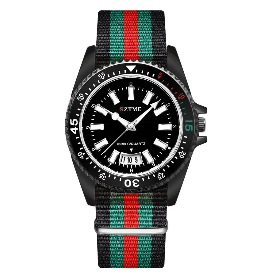 Orologio Quarzo Uomo/Donna – Cinturino Nylon con Calendario