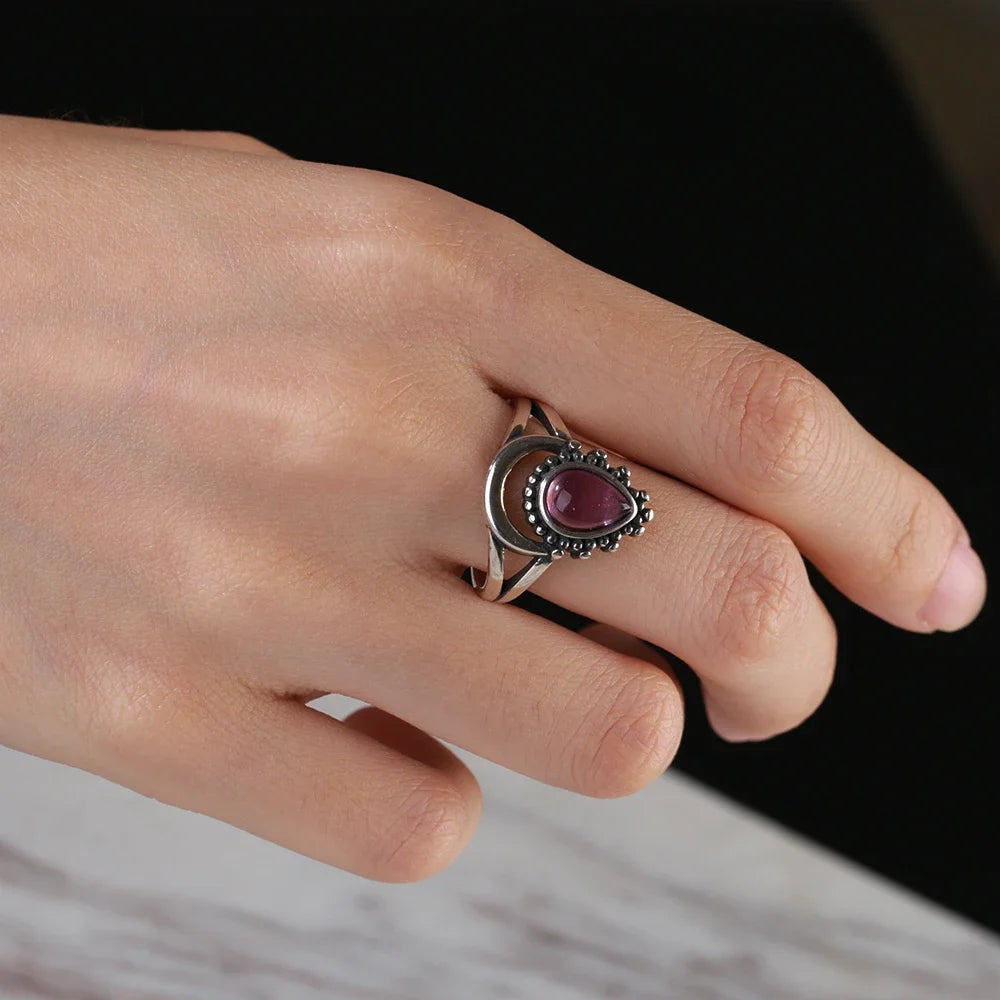 Anello Ametista Naturale | Argento 925 | Gioiello Vintage Luxury