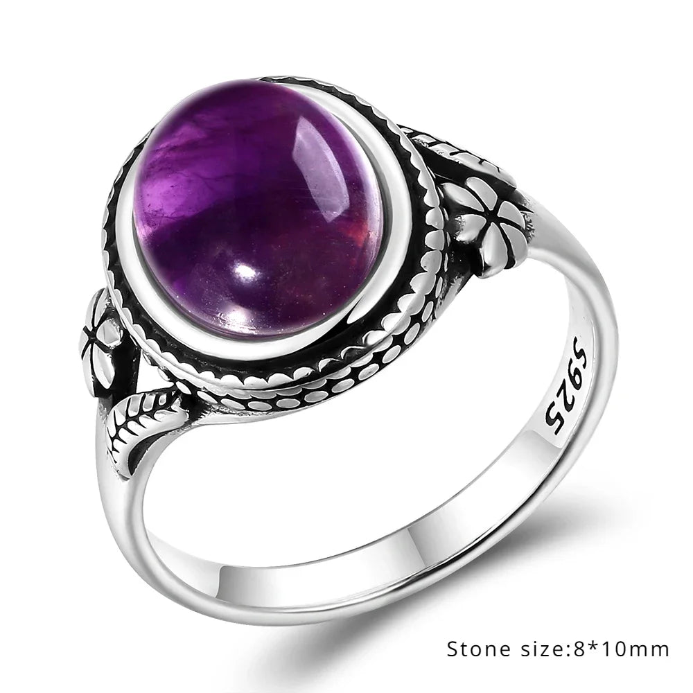Anello Ametista Naturale | Argento 925 | Gioiello Vintage Luxury