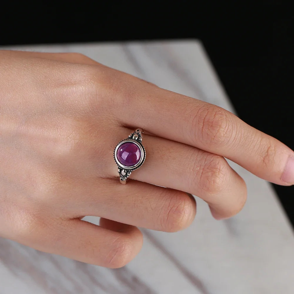 Anello Ametista Naturale | Argento 925 | Gioiello Vintage Luxury