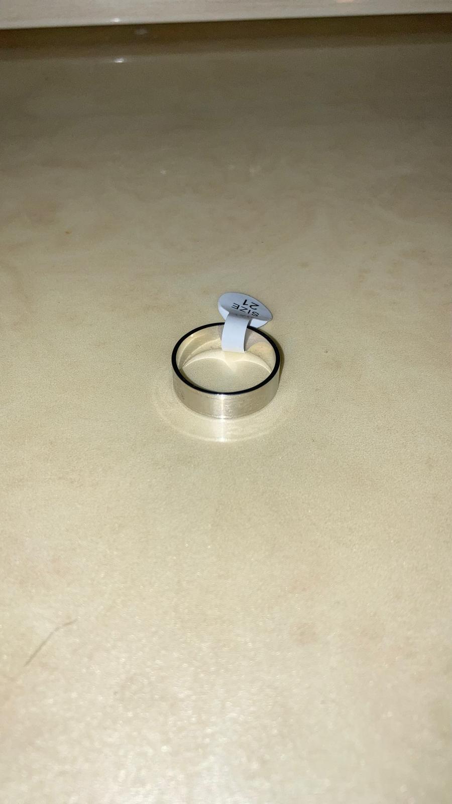 Anello Argento Fascia Larga Satinato Taglia 21