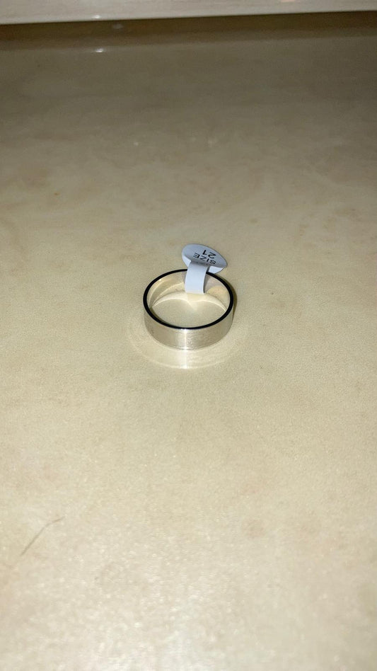 Anello Argento Fascia Larga Satinato Taglia 21