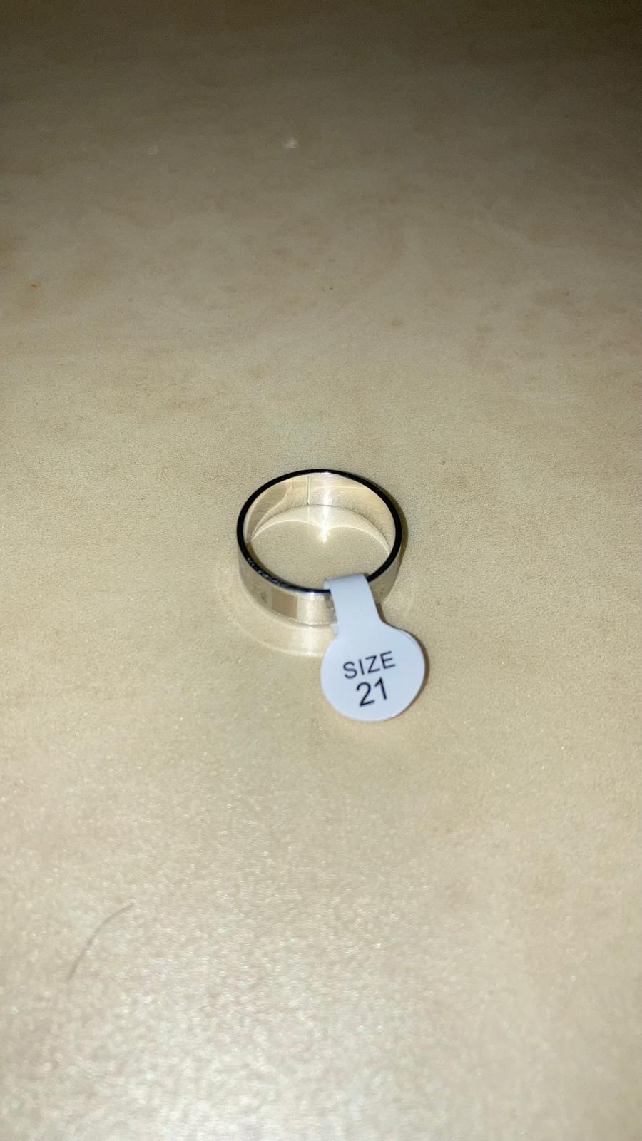 Anello Argento Fascia Larga Satinato Taglia 21