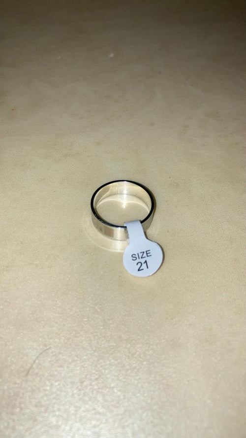 Anello Argento Fascia Larga Satinato Taglia 21