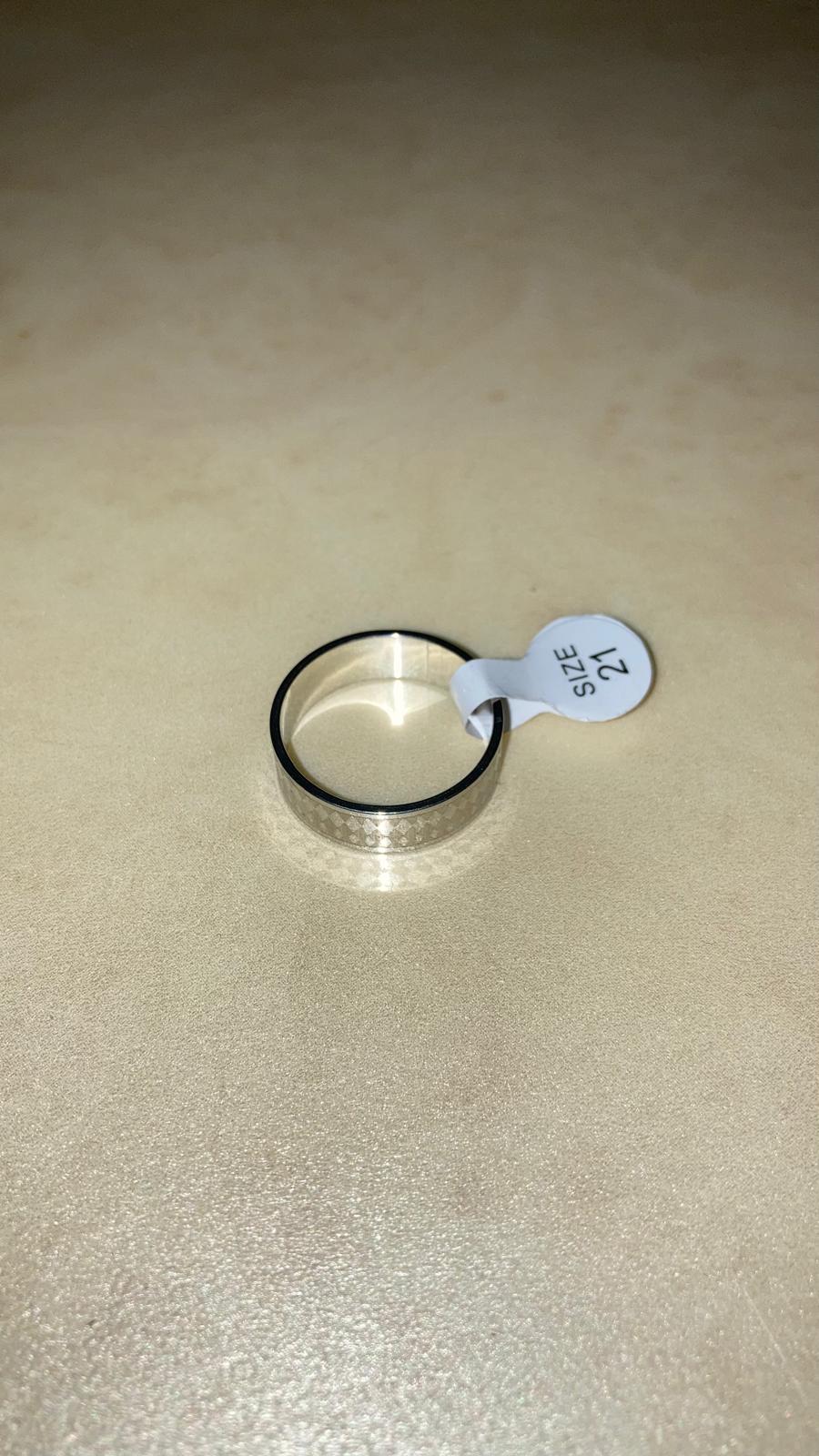 Anello Argento Fascia Larga Lucido Taglia 21