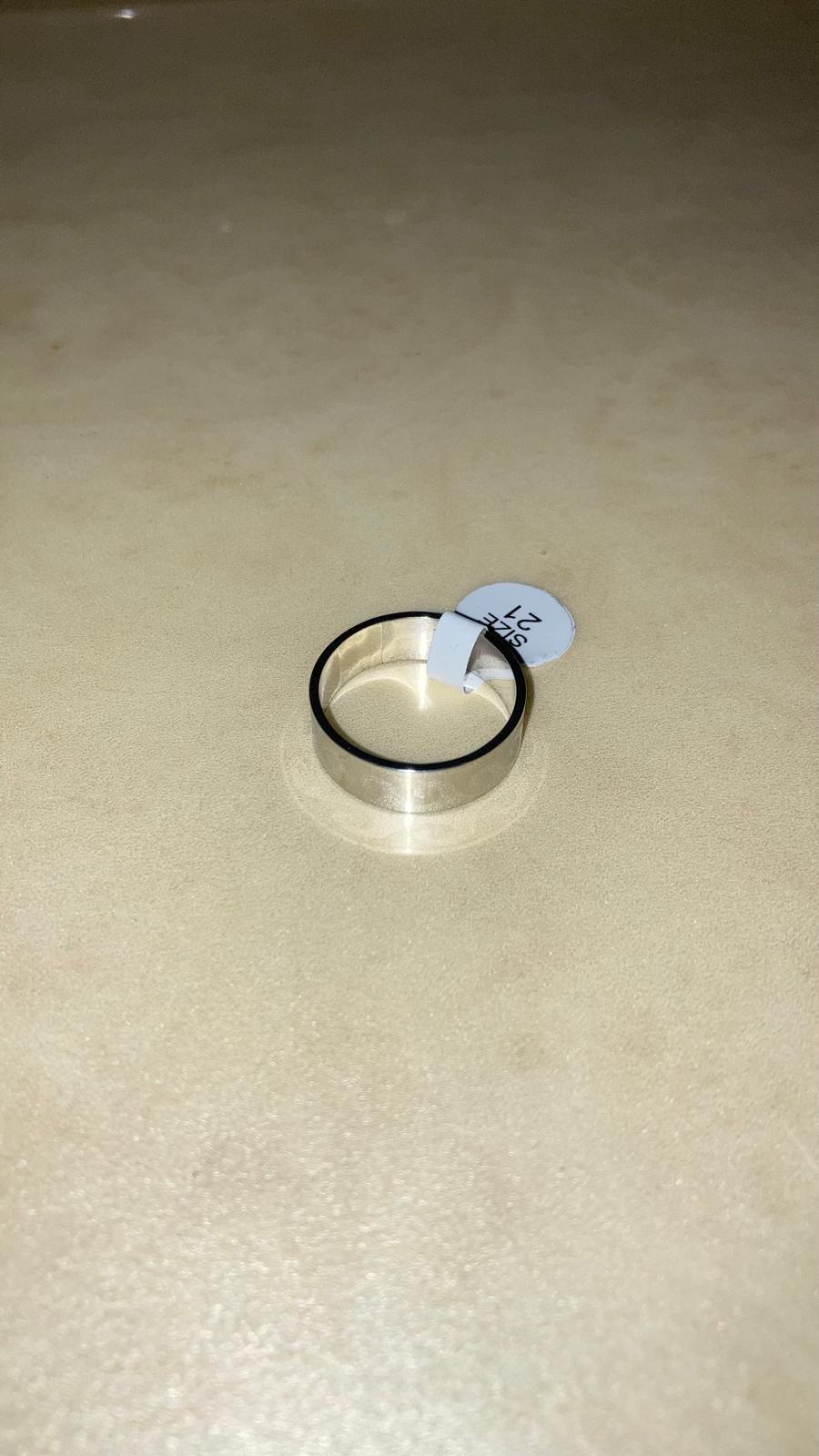 Anello Argento Fascia Larga Taglia 21