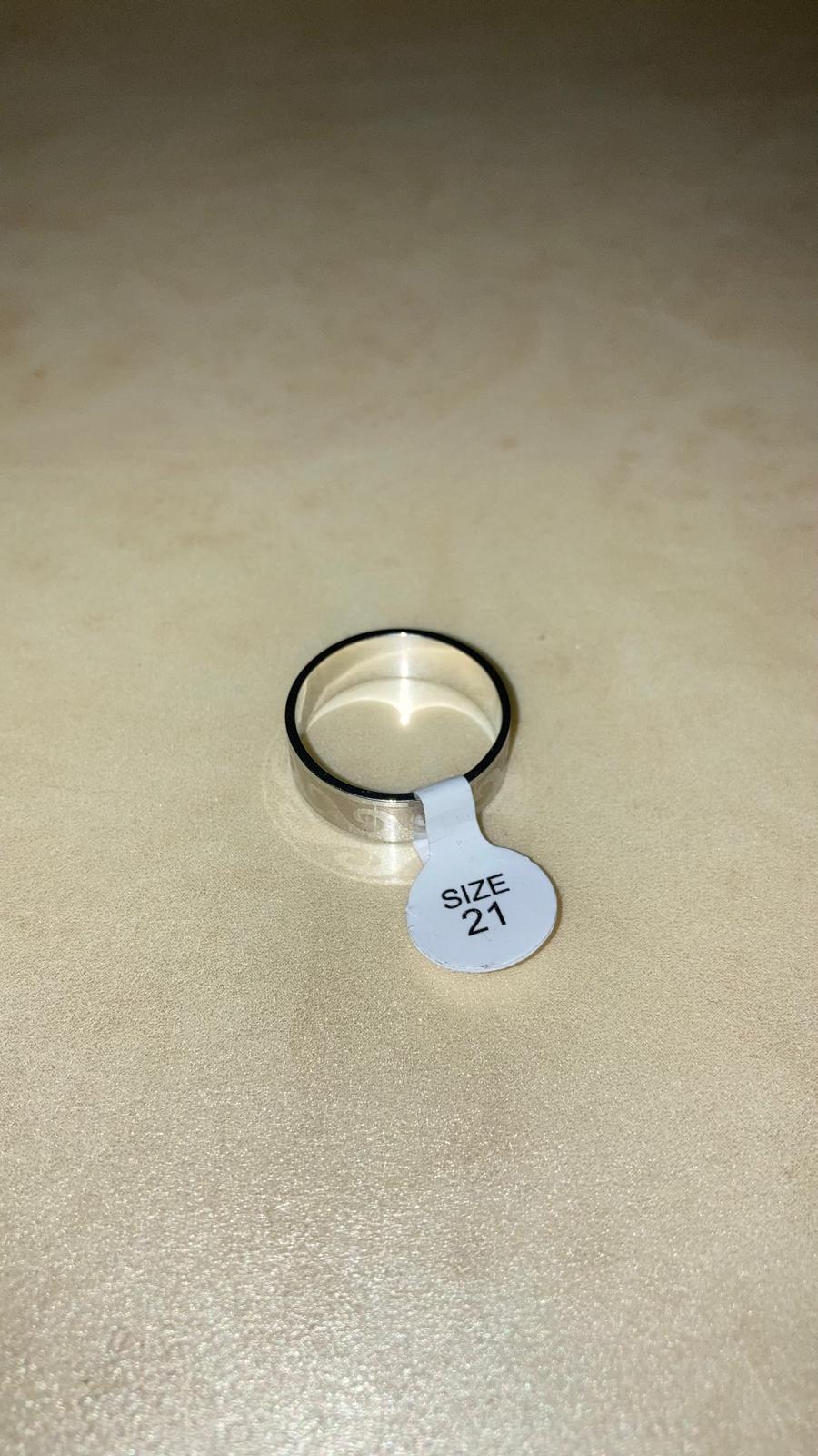 Anello Argento Fascia Larga Taglia 21