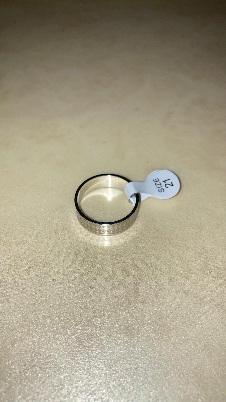 Anello Argento Fascia Larga con Incisioni Taglia 21