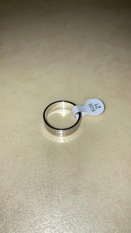 Anello Argento Fascia Larga con Incisioni Taglia 21