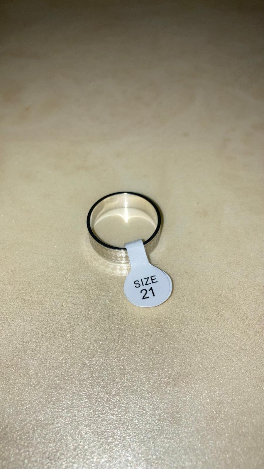 Anello Argento Fascia Larga con Incisioni Taglia 21